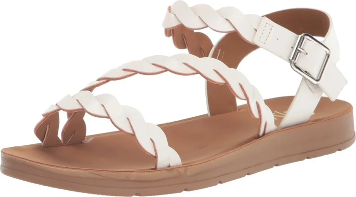 YOKI IRA-39 Women's Asymmetrical Braided Comfort Sandals