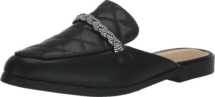 YOKI JACEY-06 Quilted Mules with Braided Stones
