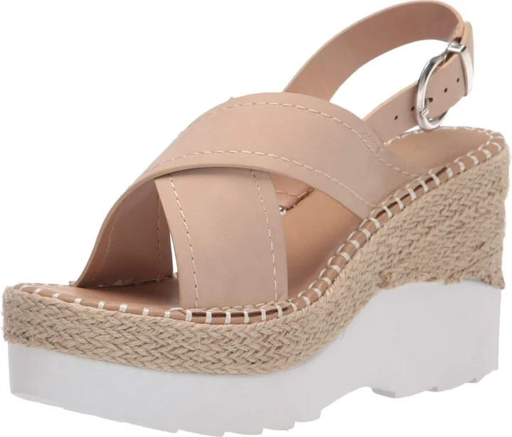 YOKI-JACKIE-05 Women's Platform Espadrille Wedge Sandal With Criss Cross Straps On Shoe Upper