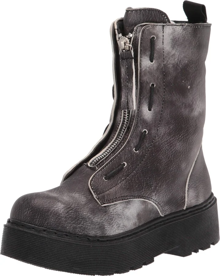 YOKI-KENZO-82 Women's Combat Boot With Zipper In Front