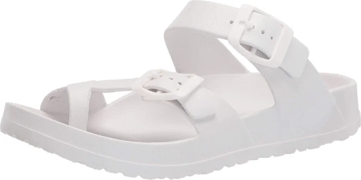 YOKI-OAKLAND-06 Women's Flat EVA Jelly Double Buckle Sandal With Comfortable Toe Ring