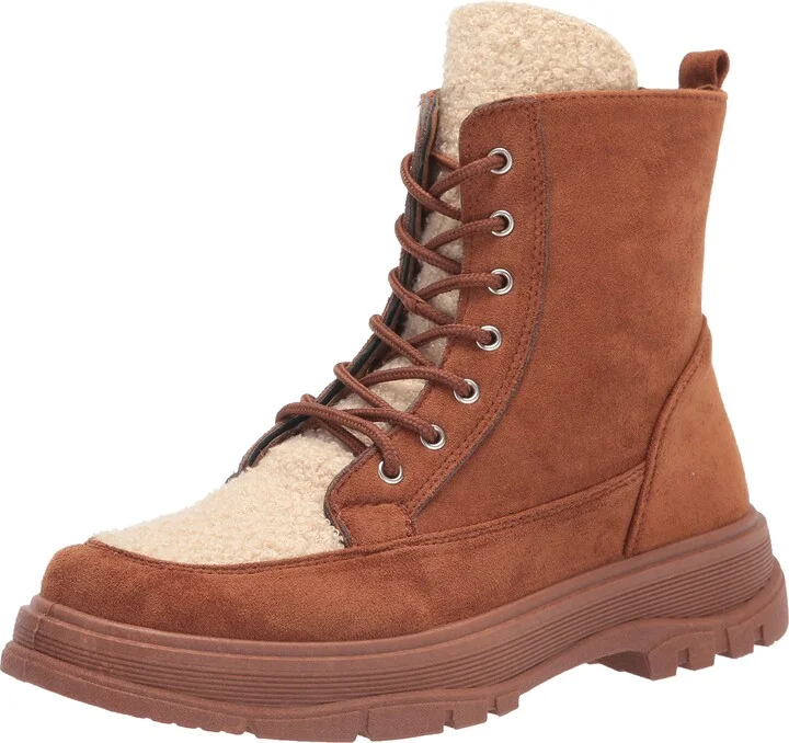 YOKI-RALPH Women's Two Tone Lace Up Ankle Boots