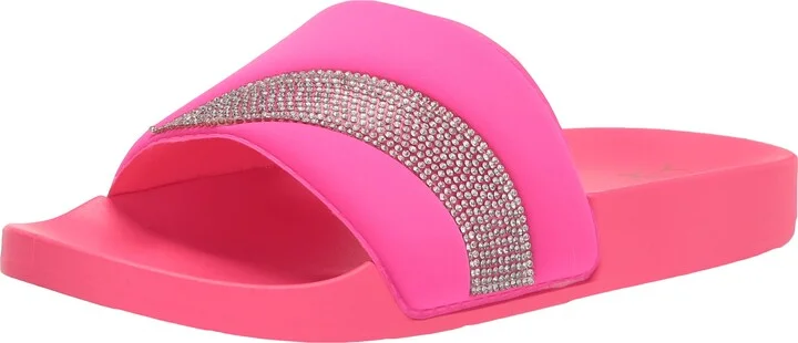 YOKI-RIRI-52 Women's Flat Open Toe Flip Flop Sandal With Rhinestone Studs On Upper Strap
