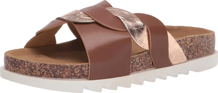 YOKI-VIA-06 Women's Slip On Cork Flat Sandal With Braided Straps On Upper