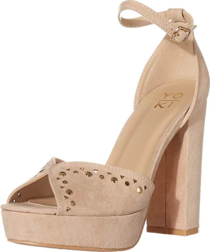 YOKI Women's Bazaar Laser Cut Perforated Heels