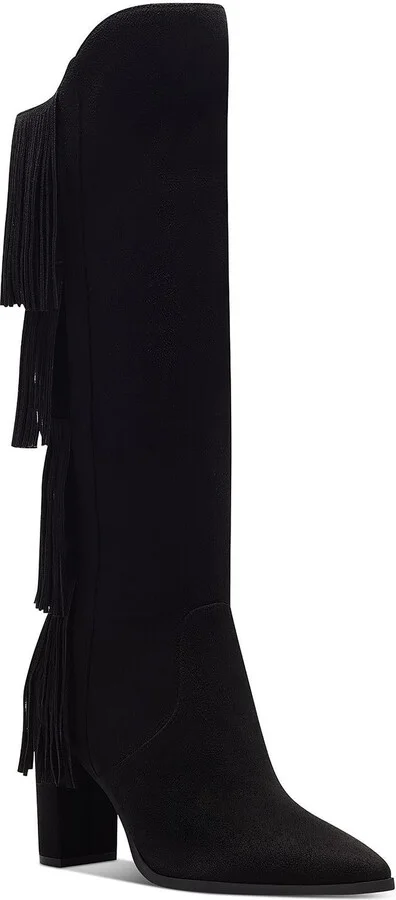Yomesa Womens Fringe Pointed toe Knee-High Boots