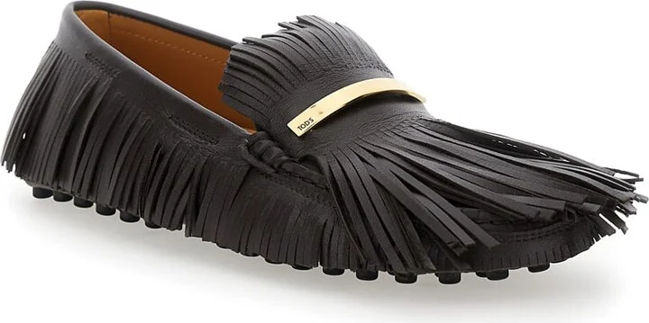 'yorky' Brown Loafers With Fringes In Leather Woman - Image 2