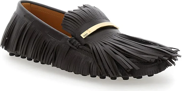 'Yorky' Brown Loafers With Fringes In Leather Woman - Image 2