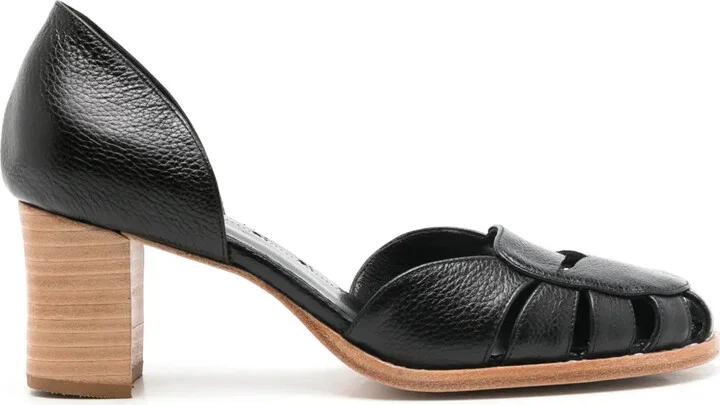 Yosemite 55mm cut-out leather pumps