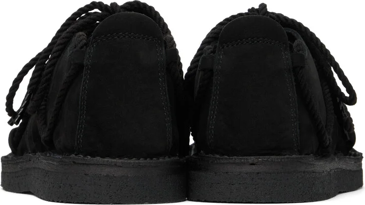 Y's Black Nubuck Leather Random Rope Loafers - Image 2