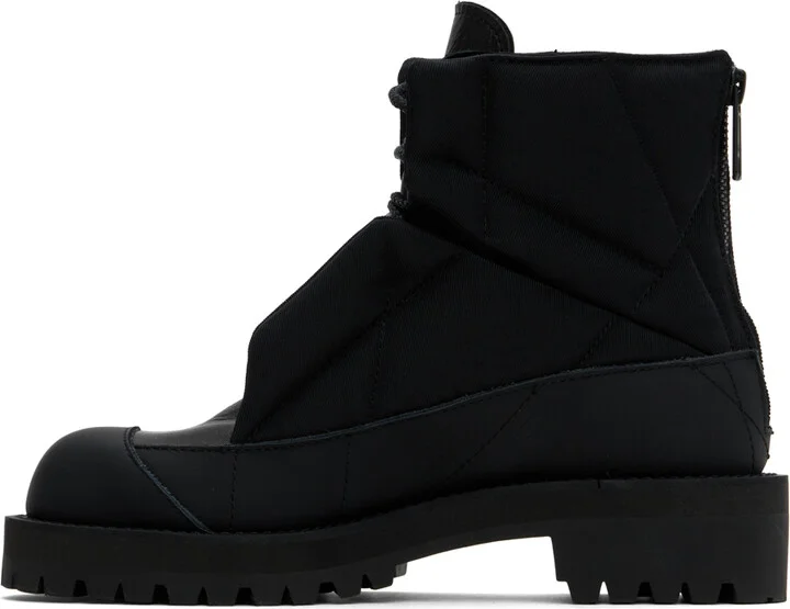Y's Black Short Padded Boots - Image 3