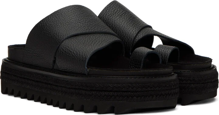 Y's Black Thong Sandals - Image 4