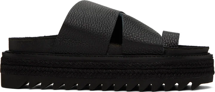 Y's Black Thong Sandals