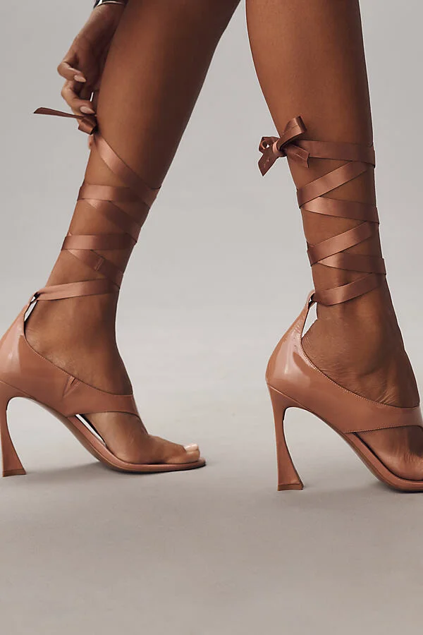 Ysabela-R Ankle-Wrap Sculted-Heel Thong Sandals - Image 3