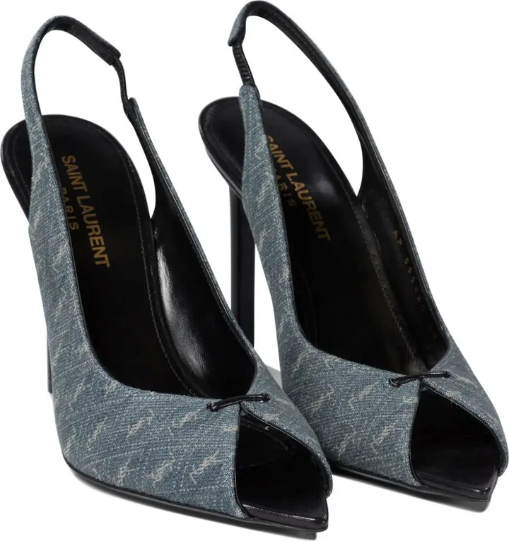 YSL logo-print heeled pumps - Image 2