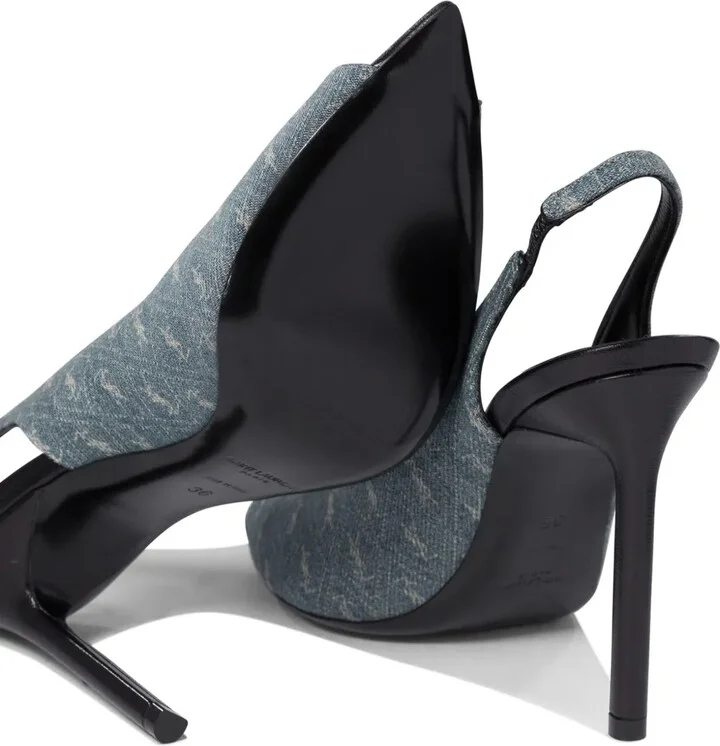 YSL logo-print heeled pumps - Image 5