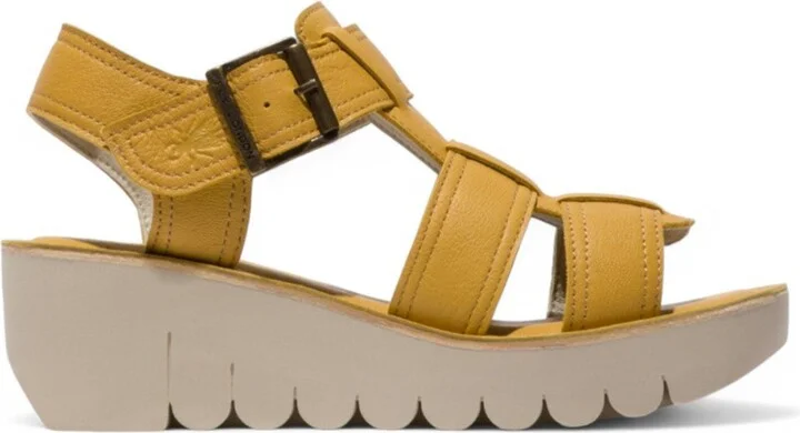 YUDD236FLY - Women's Wedge Heel Leather Sandals