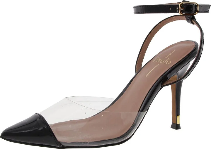 Yuki-L Womens Mixed Media Patent Pumps
