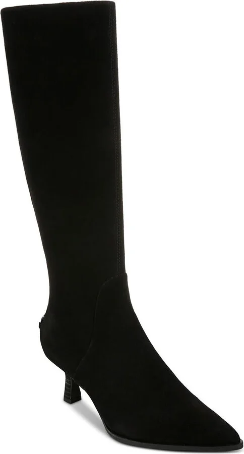 Yulia Womens Suede Wide Calf Knee-High Boots