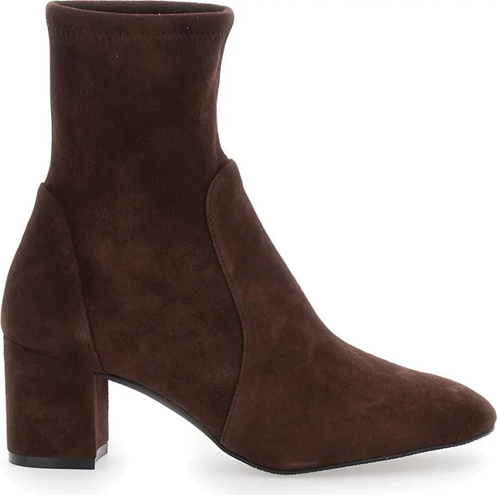 'Yuliana' Brown Ankle Boots With Medium Block Heel In Ecoleather Woman