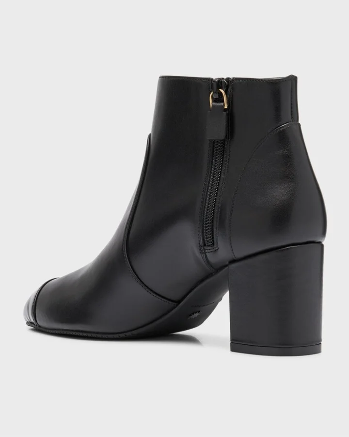 Yuliana Leather Cap-Toe Booties - Image 3