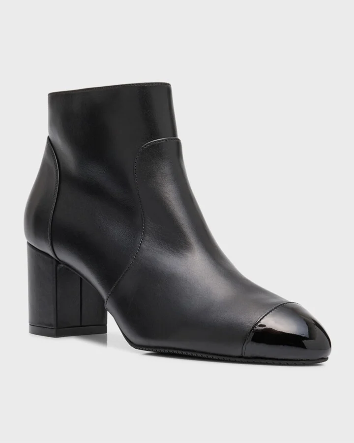 Yuliana Leather Cap-Toe Booties - Image 5