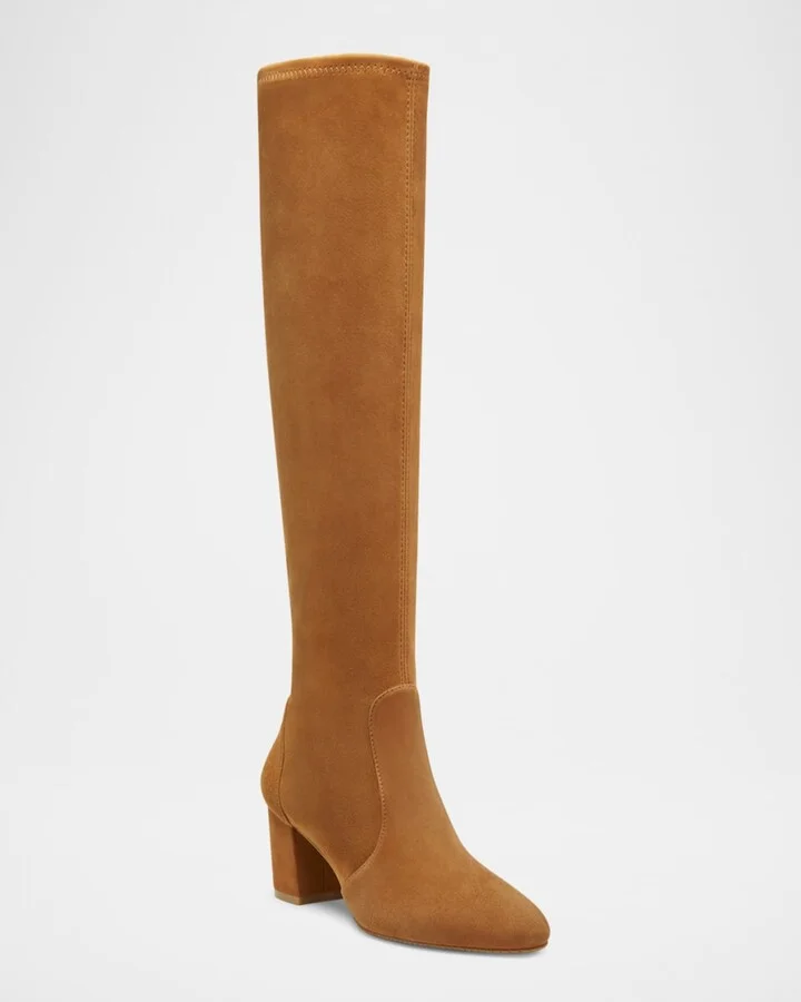 Yuliana Stretch Suede Knee Boots - Image 3