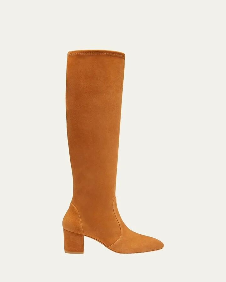 Yuliana Stretch Suede Knee Boots