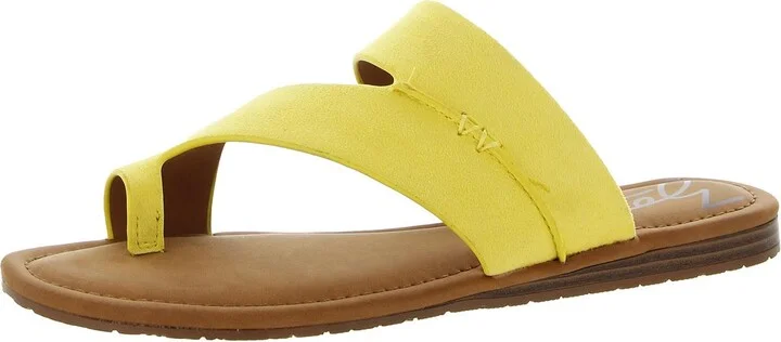 Yuma Womens Faux Suede Toe Loop Slide Sandals