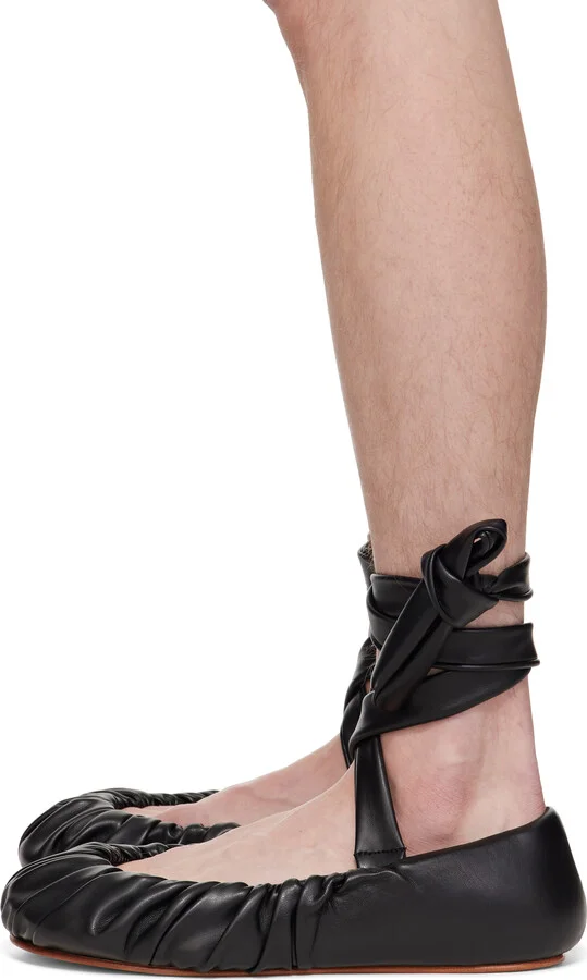 YUME YUME Black Faux-Leather Ballerina Flats - Image 3