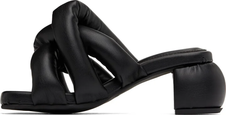 YUME YUME Black Kitten Sausage Heeled Sandals - Image 3