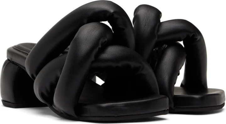 YUME YUME Black Kitten Sausage Heeled Sandals - Image 4