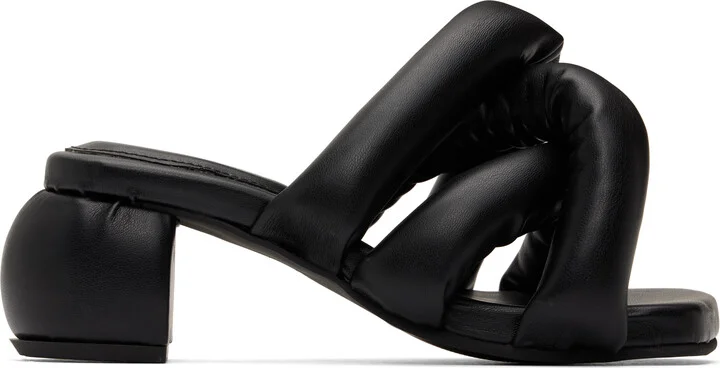 YUME YUME Black Kitten Sausage Heeled Sandals