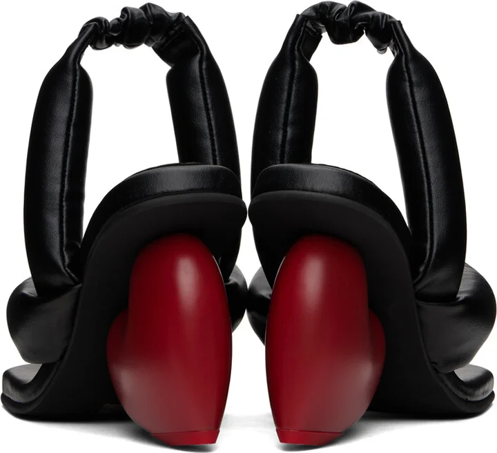 YUME YUME Black & Red Love Heeled Sandals - Image 2