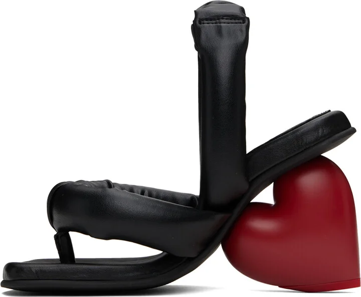 YUME YUME Black & Red Love Heeled Sandals - Image 3