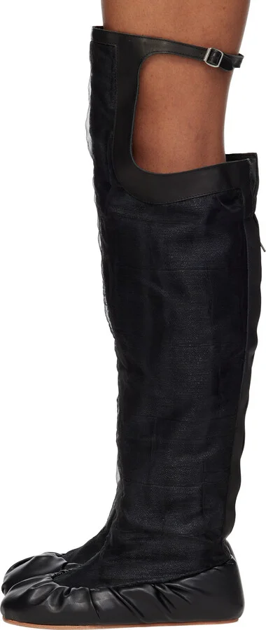 YUME YUME Black Sheer Ballerina Tall Boots - Image 3