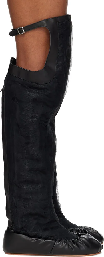 YUME YUME Black Sheer Ballerina Tall Boots