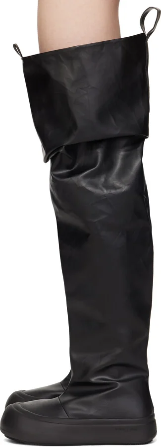 YUME YUME Black Thigh High Fisherman Boots - Image 3