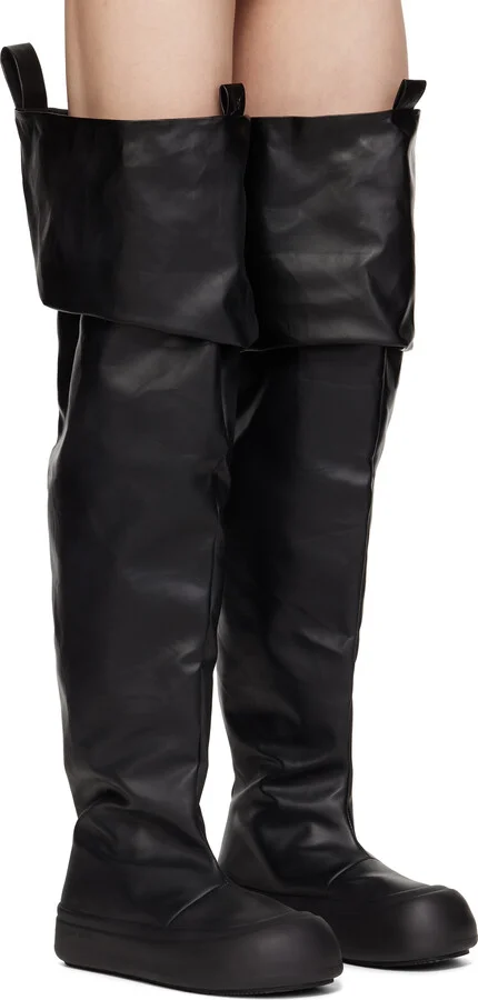YUME YUME Black Thigh High Fisherman Boots - Image 4