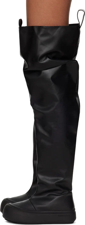YUME YUME Black Thigh High Fisherman Tall Boots - Image 3