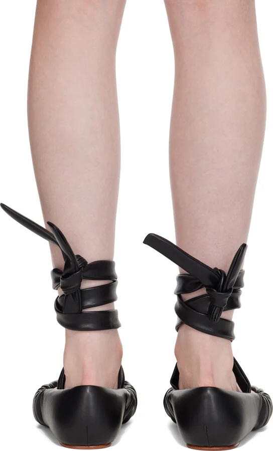 YUME YUME Black Vegan Leather Ballerina Flats - Image 2