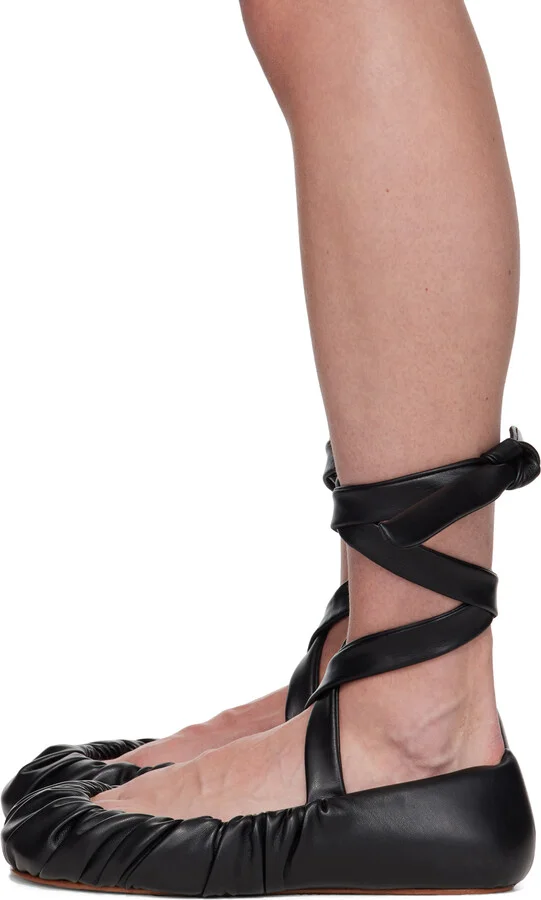 YUME YUME Black Vegan Leather Ballerina Flats - Image 3
