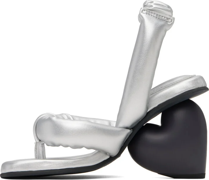 YUME YUME Silver & Black Love Heeled Sandals - Image 3
