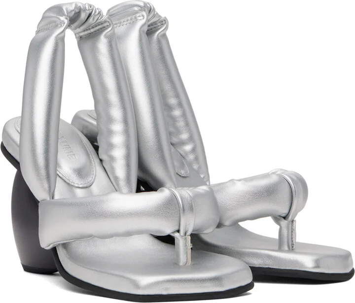 YUME YUME Silver & Black Love Heeled Sandals - Image 4