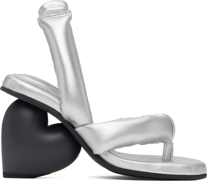 YUME YUME Silver & Black Love Heeled Sandals