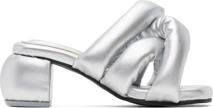 YUME YUME Silver Kitten Sausage Heeled Sandals