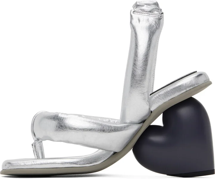 YUME YUME Silver Love Heeled Sandals - Image 3