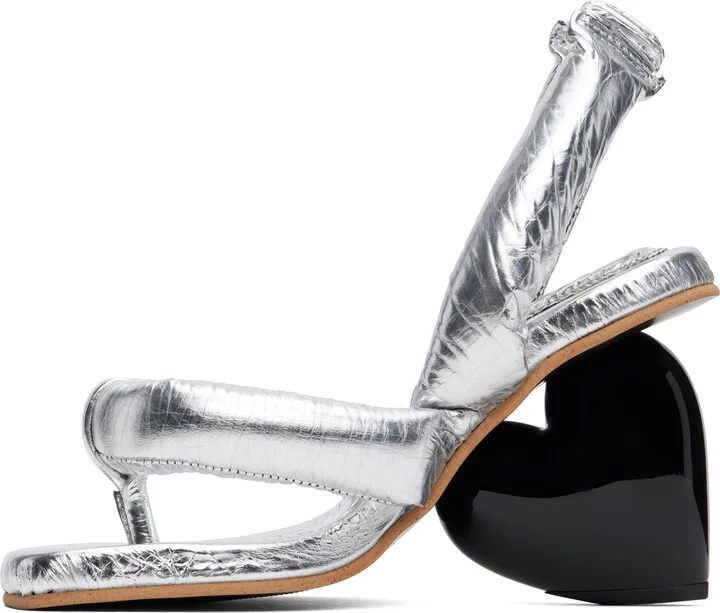 YUME YUME Silver Love Heeled Sandals - Image 3