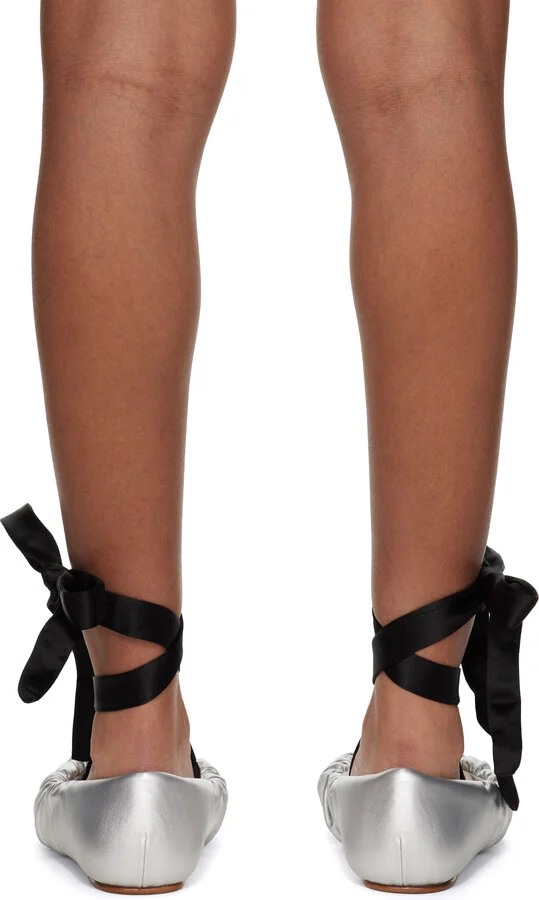 YUME YUME Silver Padded Ballerina Flats - Image 2