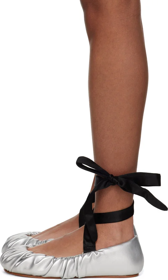YUME YUME Silver Padded Ballerina Flats - Image 3